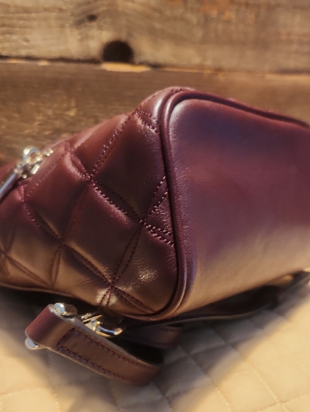 kate spade ♠️ Quilted Mini Backpack in Plum - Picture 9 of 12